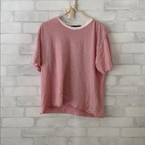 Brandy Melville red and white striped t shirt